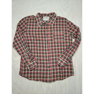 Gramicci Men's SZ Large Plaid Button Down Shirt Long Sleeve Red Green